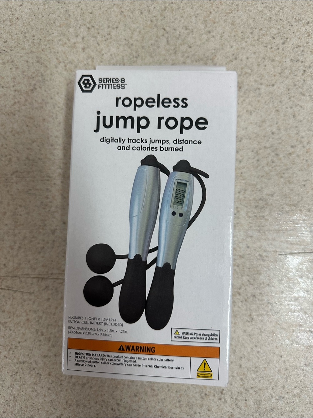 Series-8 Fitness Silver & Black Ropeless Jump Rope with Digital Counter